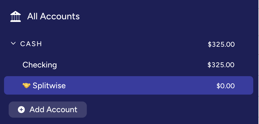 YNAB accounts after settling up